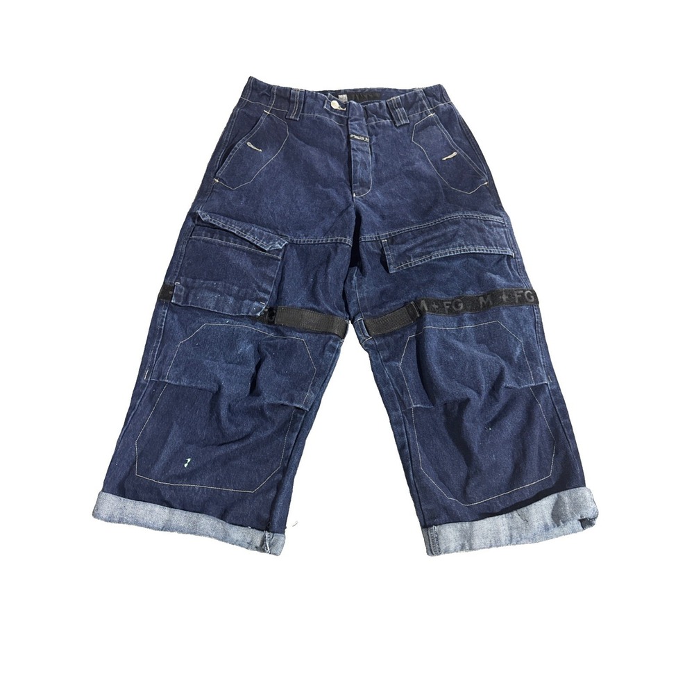 Marithe Francois Girbaud Baggy Cargo Denim Shorts Jorts 32